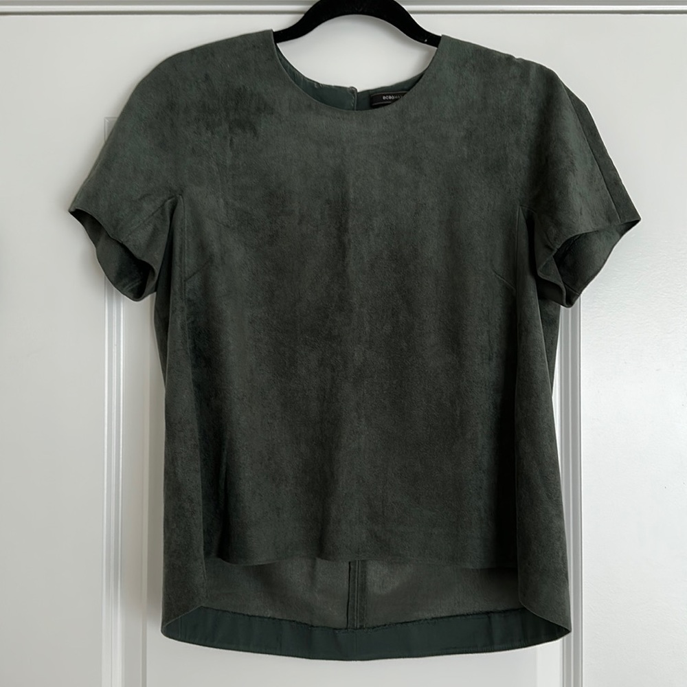 BCBG MaxAzria Suede Top